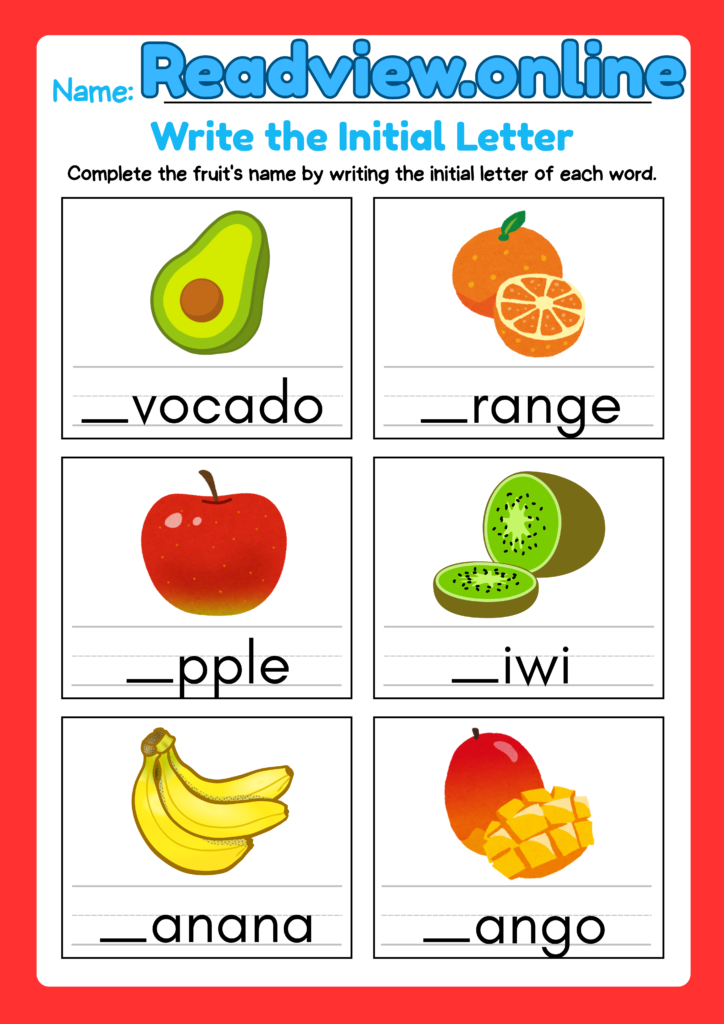 write the initial letter