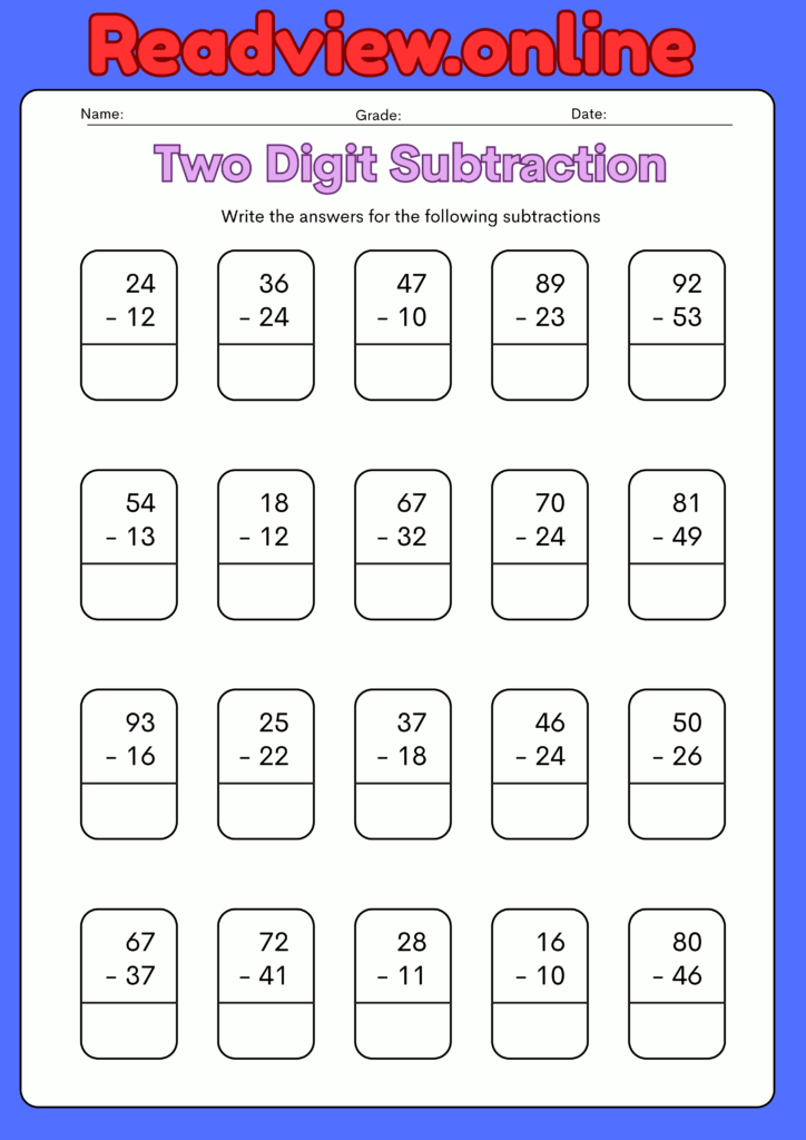 Two digits Subtraction